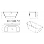 Ванна акриловая Belbagno BB19 Ванна акриловая Belbagno BB19